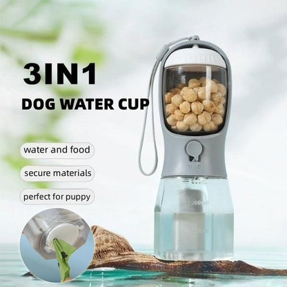 Multifunktionale Hunde Trinkflasche 3-in-1